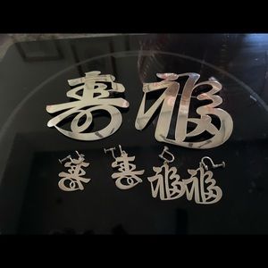 2 Sakai Silver Pins with matching earrings